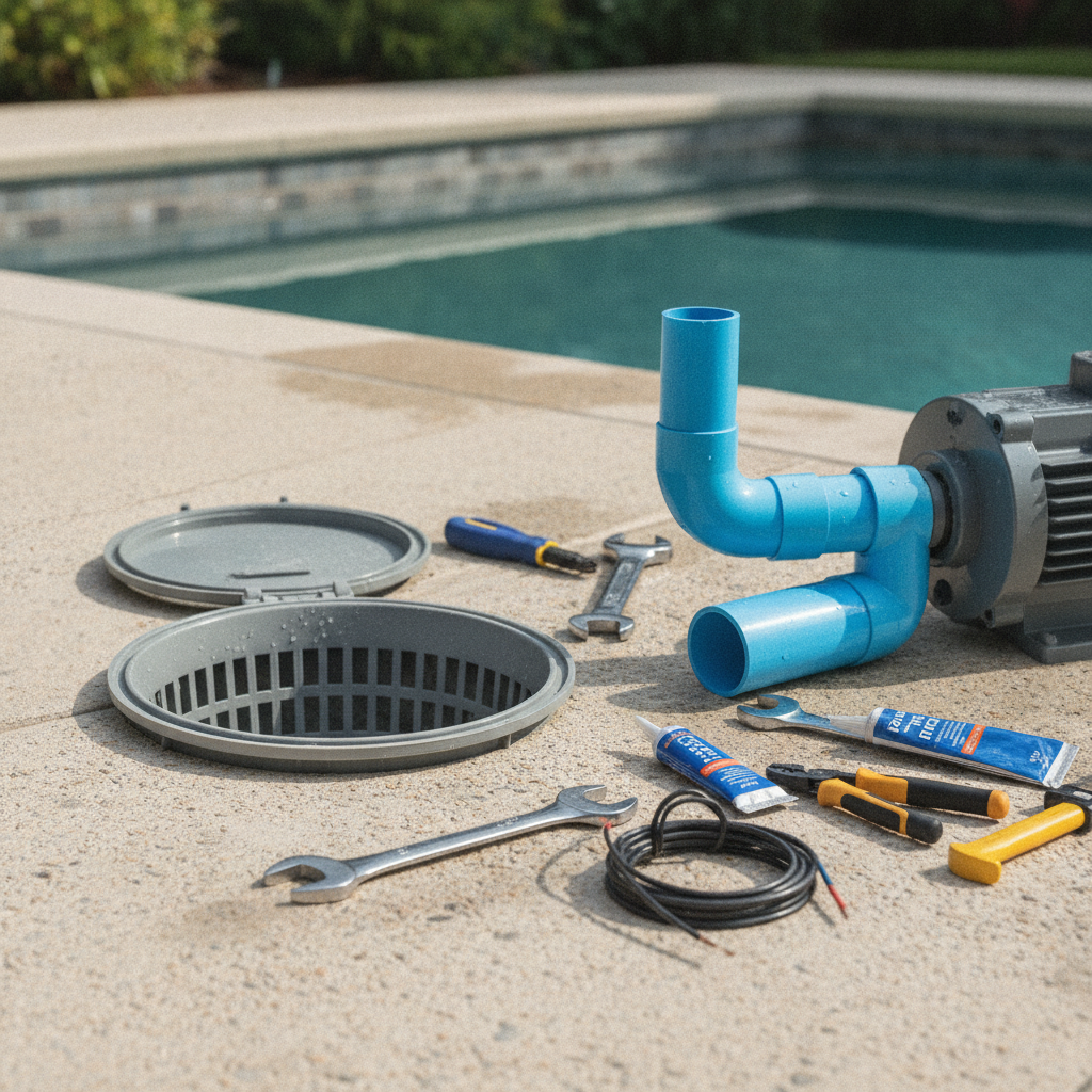 Pool Repair no human faces just hands
